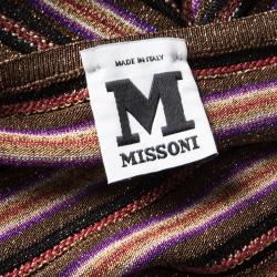 Pre Owned M Missoni Multicolor Lurex Knit Tube Top and High Waist Pants Set M