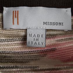 Pre Owned M Missoni Multicolor Striped Knit Top and Cardigan Set L