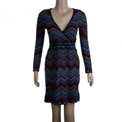 مملوكة مسبقًا M Missoni Wool Blend Zig Zag Print Dress M