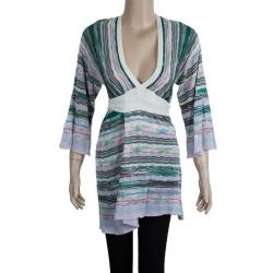 Pre Owned M Missoni Multicolor Crochet Knit Top M