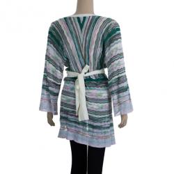 Pre Owned M Missoni Multicolor Crochet Knit Top M