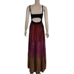 مملوكة مسبقًا M Missoni Red Ombre Ribbed Knit Maxi Dress M