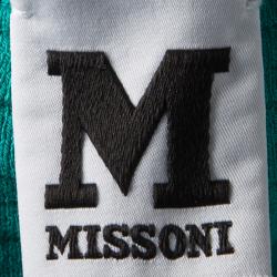 مملوكة مسبقًا توب أم ميزوني بيبلوم بلا أكمام تفاصيل شبك تريكو مخطط أزرق مخضر S