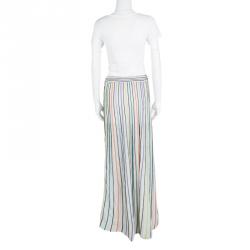 Pre Owned M Missoni Multicolor Vertical Striped Lurex Knit Maxi Skirt L