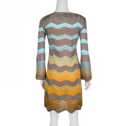 مملوكة مسبقًا فستان أم ميزوني أكمام طويلة تريكو مخرم متعدد الألوان S