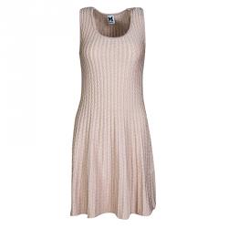 M Missoni Blush Pink Lurex Knit Patterned Dress and Perforated Cardigan Set M