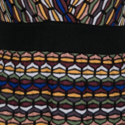 Pre Owned فستان أم ميزوني تريكو متعدد الألوان برقبة واسعة M