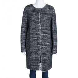Pre Owned M Missoni Monochrome Chunky Long Cardigan M
