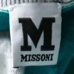 مملوكة مسبقًا M Missoni Floral Printed and Striped Knit Fit and Flare Dress S