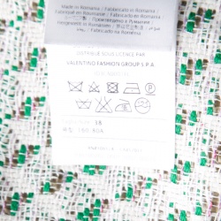 Pre Owned M Missoni White And Green Wicker Infused Basket Weave Jacket S