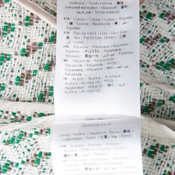 Pre Owned M Missoni White And Green Wicker Infused Basket Weave Jacket S