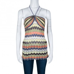 Pre Owned توب إم ميزوني تريكو متعدد الألوان برقبة حمالات S