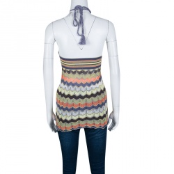 Pre Owned توب إم ميزوني تريكو متعدد الألوان برقبة حمالات S