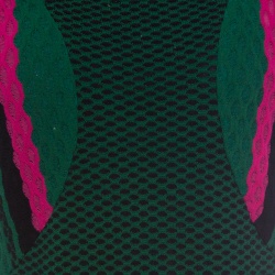 Pre Owned M Missoni Green Textured Patterned Knit Flared Bottom Dress M