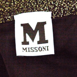 Pre Owned M Missoni Black Lurex Jacquard Knit Patterned Maxi Skirt M