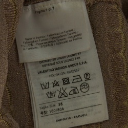 Pre Owned M Missoni Beige Lurex Patterned Knit Sleeveless Dress S