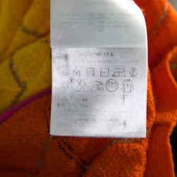 مملوكة مسبقًا توب إم ميزوني تريكو لوريكس نمط شيفرون متعدد الألوان بأكمام قصيرة L