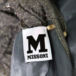 M Missoni Grey Lurex Patterned Knit Twist Neck Strap Detail Jumpsuit S