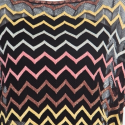 Pre Owned توب إم ميزوني نمط شيفرون متعدد الألوان مثقب واسع M