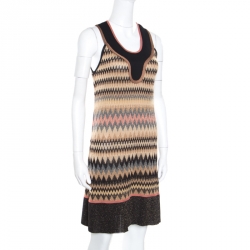 Pre Owned M Missoni Mutlicolor Patterned Lurex Knit Sleeveless Dress M