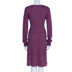 Pre Owned فستان إم ميزوني أرجواني مغزول XL