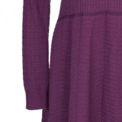 Pre Owned فستان إم ميزوني أرجواني مغزول XL