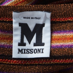 Pre Owned طقم فستان وجاكيت أم ميزوني بفتحات على الصدر نسيج لوريكس متعدد الألوان S