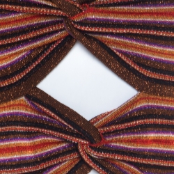 Pre Owned طقم فستان وجاكيت أم ميزوني بفتحات على الصدر نسيج لوريكس متعدد الألوان S