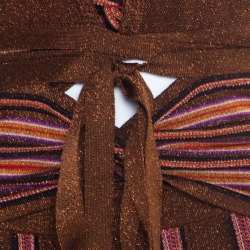 Pre Owned طقم فستان وجاكيت أم ميزوني بفتحات على الصدر نسيج لوريكس متعدد الألوان S