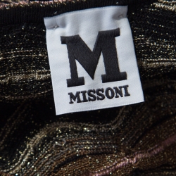 Pre Owned M Missoni Multicolor Patterned Lurex Knit Tube Skirt L