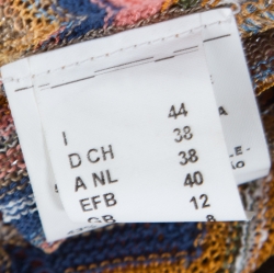 Pre Owned M Missoni Multicolor Lurex Perforated Chevron Patterned Knit Tunic M