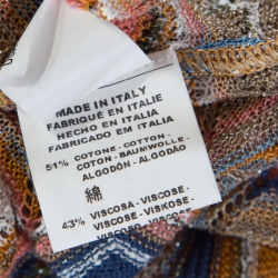 Pre Owned M Missoni Multicolor Lurex Perforated Chevron Patterned Knit Tunic M