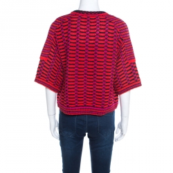 Pre Owned كارديغان أم ميزوني تريكو شانكي قصير متعدد الألوان M