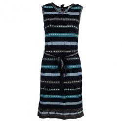 مملوكة مسبقًا M Missoni Multicolor Shift Belted Knit Dress M