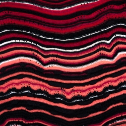 مملوكة مسبقًا M Missoni Red Wave Pattern Textured Knit Long Sleeve Dress S