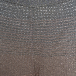 Pre Owned M Missoni Pink & Grey Lurex Knit Ombre Effect Wide Leg Pants M