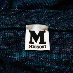 Pre Owned M Missoni Blue Lurex Knit Cap Sleeve Jumpsuit S