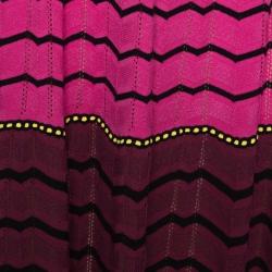 Pre Owned M Missoni Pink Zig Zag Knit Tie Front Detail Dress S