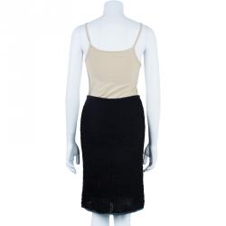 Pre Owned تنورة إم ميزوني تريكو مزخرف أسود مستقيمة مقاس صغير (سمول)