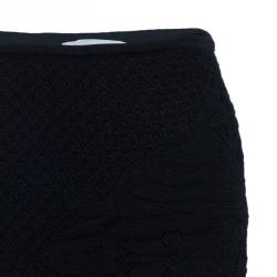 Pre Owned تنورة إم ميزوني تريكو مزخرف أسود مستقيمة مقاس صغير (سمول)