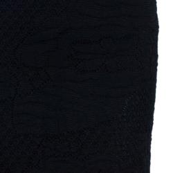 Pre Owned تنورة إم ميزوني تريكو مزخرف أسود مستقيمة مقاس صغير (سمول)