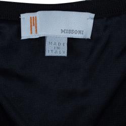 Pre Owned تنورة إم ميزوني تريكو مزخرف أسود مستقيمة مقاس صغير (سمول)