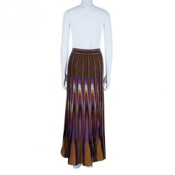 Pre Owned M Missoni Multicolor Metallic Crochet Knit Maxi Skirt M