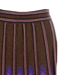 Pre Owned M Missoni Multicolor Metallic Crochet Knit Maxi Skirt M