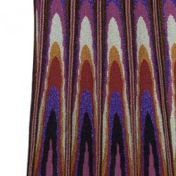 Pre Owned M Missoni Multicolor Metallic Crochet Knit Maxi Skirt M