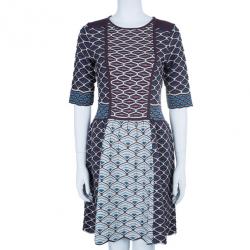 Pre Owned M Missoni Patterned Knit A-Line Dress M