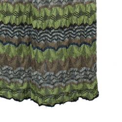 Pre Owned M Missoni Green Patterned One-Shoulder M