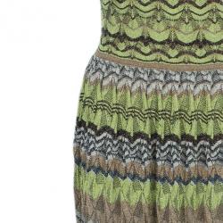 Pre Owned M Missoni Green Patterned One-Shoulder M
