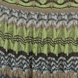 Pre Owned M Missoni Green Patterned One-Shoulder M