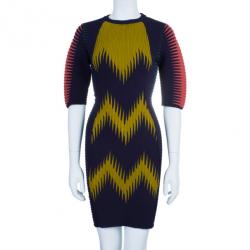 Pre Owned M Missoni Multicolor Patterned Body-Con Cocktail Dress M